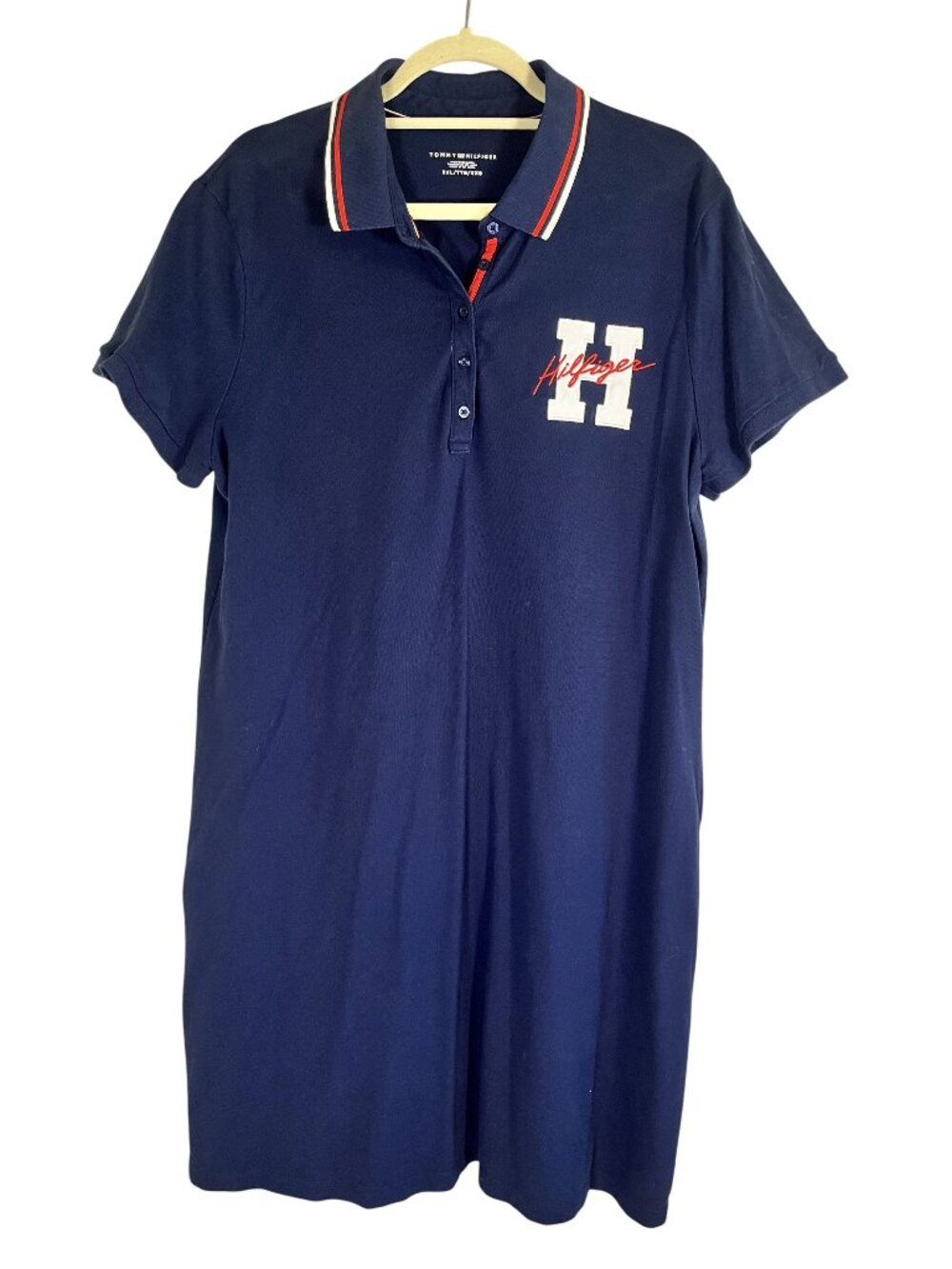 Tommy Hilfiger Shirt Polo Dress 2XL Resort Preppy Academia Classic Chic Luxury‎
